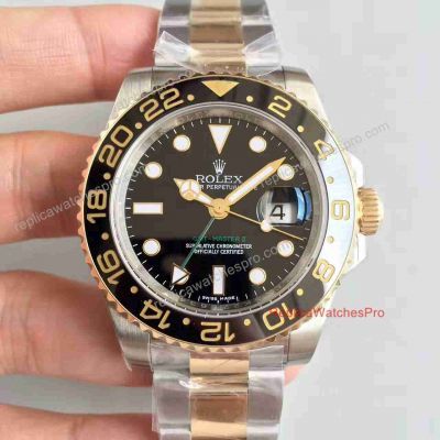 Replica Rolex GMT-Master II Two Tone 116713LN Black Ceramic 40mm - Upgraded Version